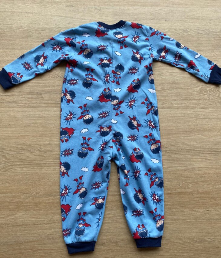 fernandaramoskids com br Macacão Pijama Infantil Masculino Estampado Super Herói Azul 3