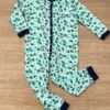Macacão Pijama Infantil Masculino Estampado Verde Água Fernanda Ramos Kids