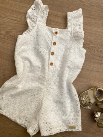 fernandaramoskids com br Macaquinho Feminino Infantil Babados nas Alças Laise Branco1