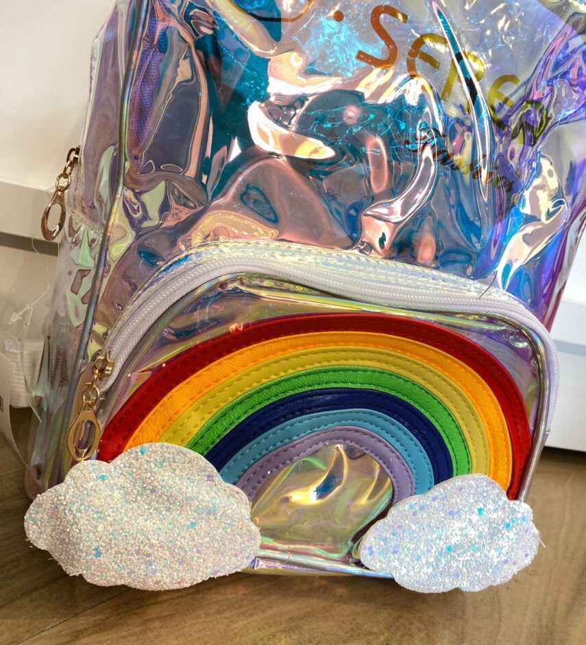 fernandaramoskids com br Mochila de Costa Infantil Feminina Arco Iris Prata 1