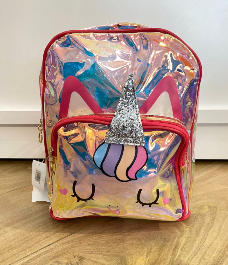 Mochila de Costa Infantil Feminina Unicórnio Prata Fernanda Ramos Kids
