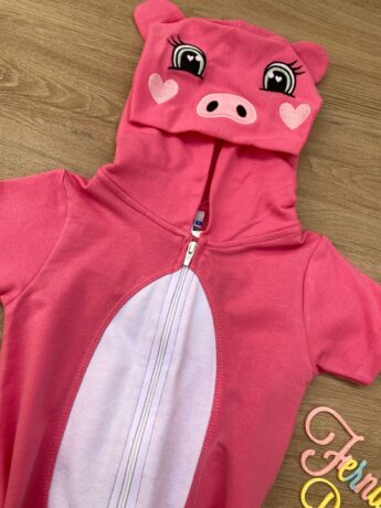 fernandaramoskids com br Pijama Infantil Feminino Porquinha Rosa Chiclete 1