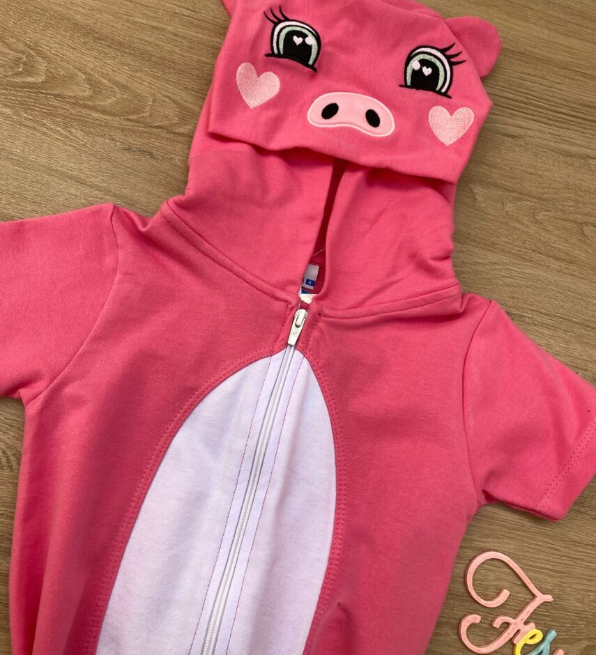 fernandaramoskids com br Pijama Infantil Feminino Porquinha Rosa Chiclete 1