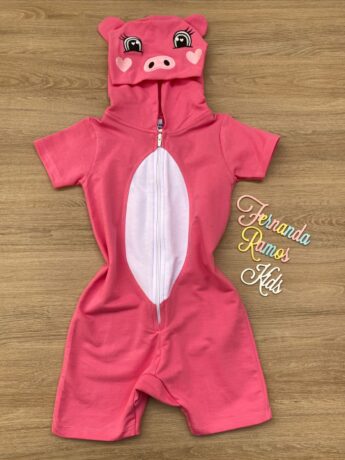 Pijama Infantil Feminino Porquinha Rosa Chiclete Fernanda Ramos Kids
