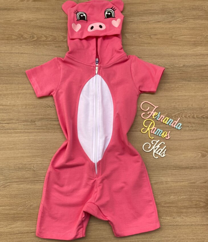 Pijama Infantil Feminino Porquinha Rosa Chiclete Fernanda Ramos Kids