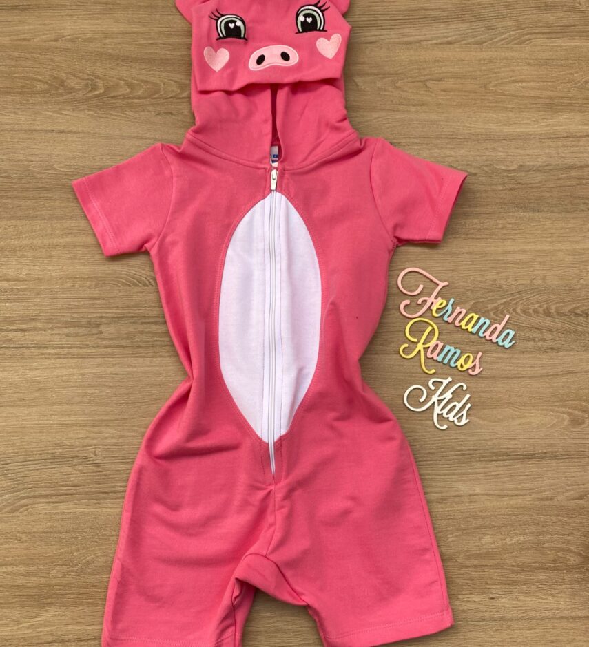 Pijama Infantil Feminino Porquinha Rosa Chiclete Fernanda Ramos Kids