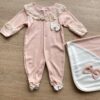 Saída Maternidade Infantil Feminino Macacão e Manta Rosa Fernanda Ramos Kids