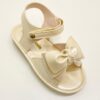 Sandália Infantil Feminina com Laço Off White Fernanda Ramos Kids