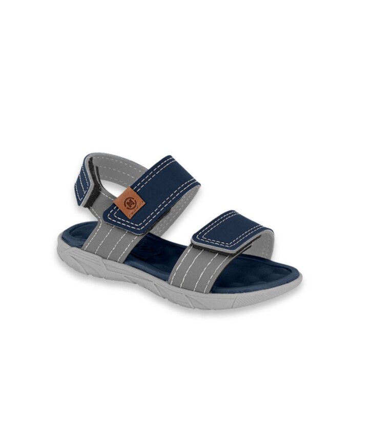 Sandália Infantil Masculina Azul Marinho com Cinza Fernanda Ramos Kids