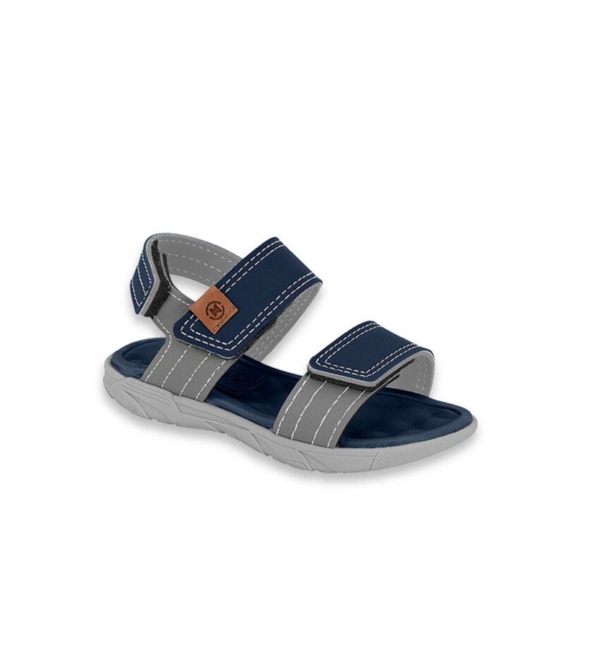 Sandália Infantil Masculina Azul Marinho com Cinza Fernanda Ramos Kids