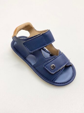 Sandália Infantil Masculina Azul Marinho Detalhe Bege Fernanda Ramos Kids