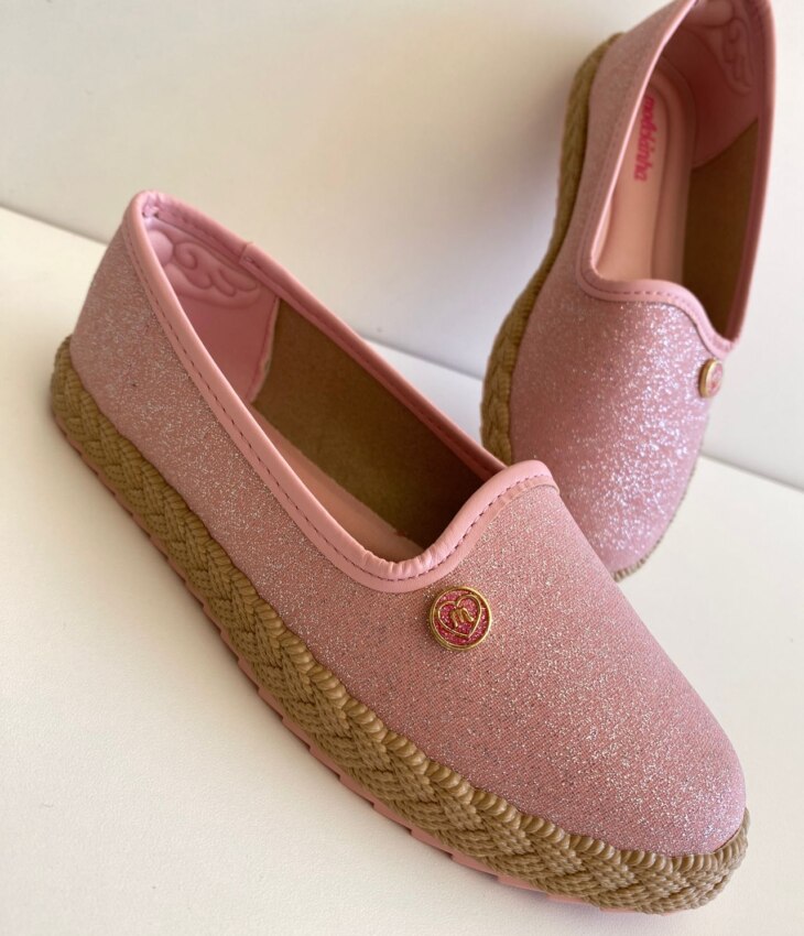 fernandaramoskids com br Sapatilha Alpargata Infantil Feminina Rosa com Brilho 1