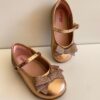 fernandaramoskids com br Sapatilha Infantil Feminina Bailarina Dourada com Laço 1
