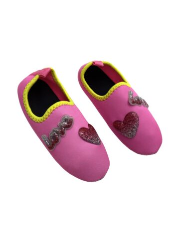 Sapatilha Neoprene Infantil Feminina Soft Fun Love Rosa Flúor Fernanda Ramos Kids