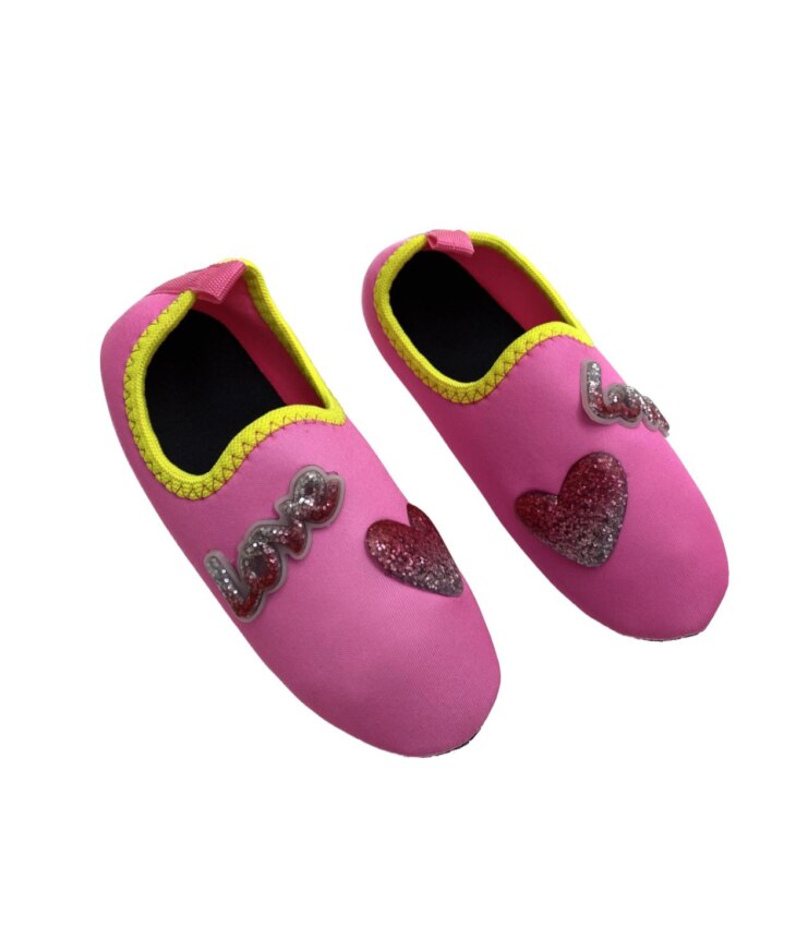 Sapatilha Neoprene Infantil Feminina Soft Fun Love Rosa Flúor Fernanda Ramos Kids