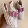 fernandaramoskids com br Tênis Infantil Feminino Branco com Detalhe Rosa 1