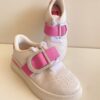 Tênis Infantil Feminino Branco com Detalhe Rosa Fernanda Ramos Kids