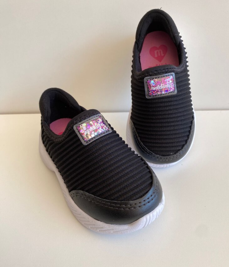 fernandaramoskids com br Tênis Infantil Feminino Casual Preto 1