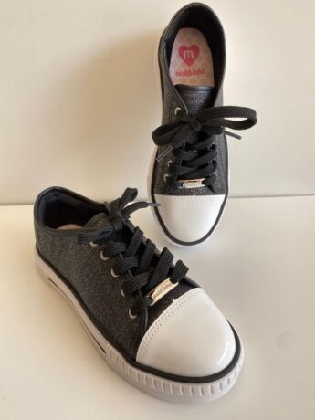 fernandaramoskids com br Tênis Infantil Feminino Preto com Brilho 1