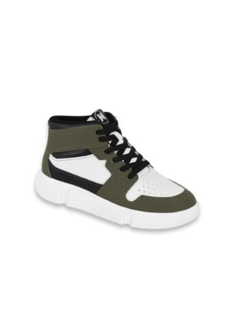 Tênis Infantil Masculino Cano Alto Verde e Branco Fernanda Ramos Kids