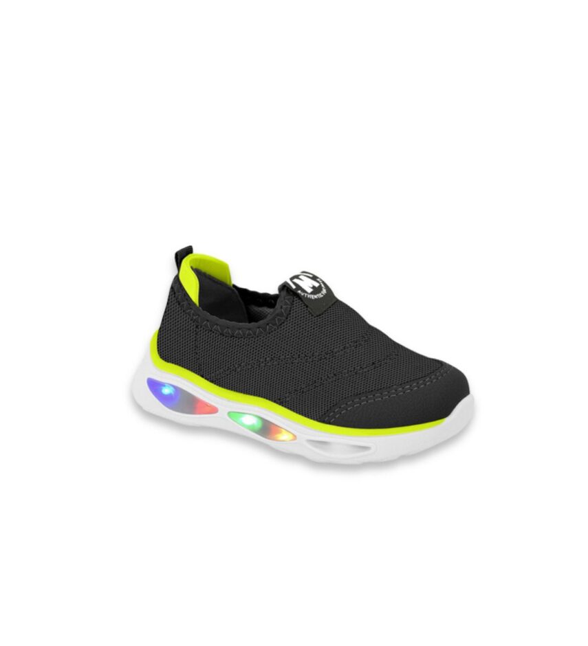 Tênis Infantil Masculino Preto Casual Led Fernanda Ramos Kids