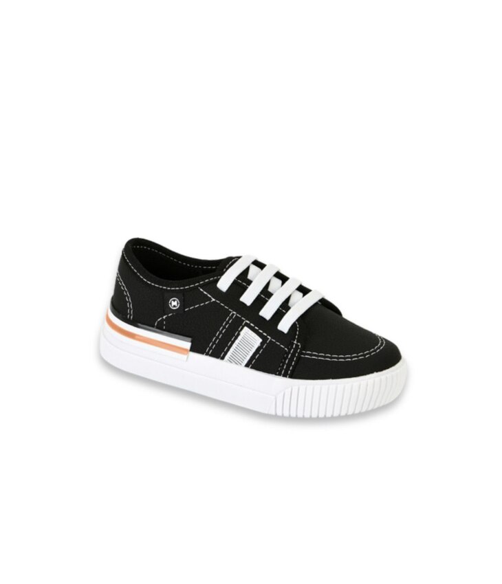 Tênis Infantil Masculino Preto com Detalhes Branco Fernanda Ramos Kids