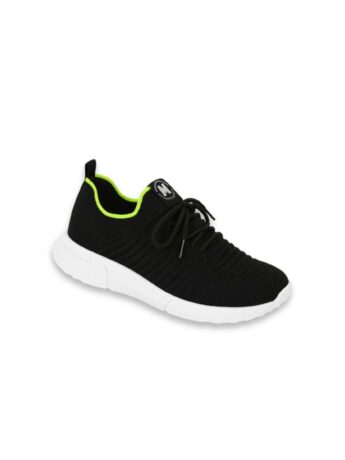 Tênis Infantil Masculino Preto Detalhe em Verde Neon Fernanda Ramos Kids