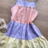 fernandaramoskids com br Vestido Infantil Feminino Alças com Amarração Rosa, Azul e Amarelo 1