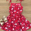 Vestido Infantil Feminino Alças com Amarração Estampa Arco Íris Pink Fernanda Ramos Kids