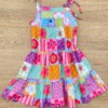 fernandaramoskids com br Vestido Infantil Feminino Alças com Amarração Estampado Colorido 2