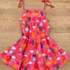 fernandaramoskids com br Vestido Infantil Feminino Alças com Amarração Estampado Rosa 2