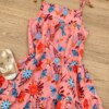 fernandaramoskids com br Vestido Infantil Feminino Alças com Amarração Estampado Salmão 1