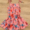 fernandaramoskids com br Vestido Infantil Feminino Alças com Amarração Estampado Salmão 2