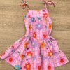 fernandaramoskids com br Vestido Infantil Feminino Alças com Amarração Florzinhas Rosa 2