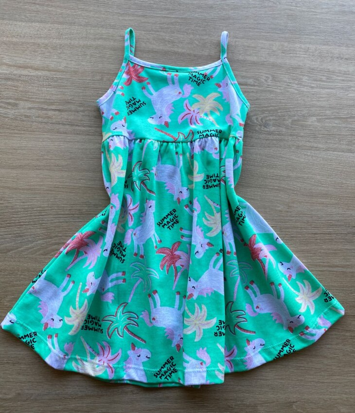 fernandaramoskids com br Vestido Infantil Feminino Alcinha Estampado Verde 2