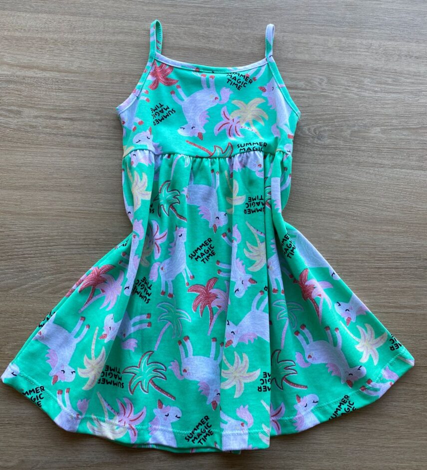 fernandaramoskids com br Vestido Infantil Feminino Alcinha Estampado Verde 2
