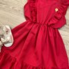 fernandaramoskids com br Vestido Infantil Feminino com Babado e Amarração Pink 1
