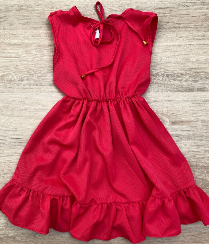 fernandaramoskids com br Vestido Infantil Feminino com Babado e Amarração Pink 2