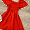 fernandaramoskids com br Vestido Infantil Feminino com Lastex Laranja Vibrante 1