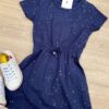 fernandaramoskids com br Vestido Infantil Feminino Cotton com Amarração Azul Marinho 1