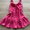 fernandaramoskids com br Vestido Infantil Feminino Curto Amarração Atrás Pipoquinha Rosa 2