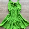 fernandaramoskids com br Vestido Infantil Feminino Curto Amarração Atrás Pipoquinha Verde 2