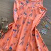 fernandaramoskids com br Vestido Infantil Feminino Curto de Malha Estampado Laranja 1