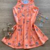Vestido Infantil Feminino Curto de Malha Estampado Laranja Fernanda Ramos Kids