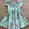 fernandaramoskids com br Vestido Infantil Feminino Curto Estampa Borboletas Fundo Verde 3