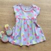 Vestido Infantil Feminino Curto Estampa de Corações Cinza Fernanda Ramos Kids