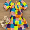Vestido Infantil Feminino Curto Estampa Detalhe em Lastex Fernanda Ramos Kids