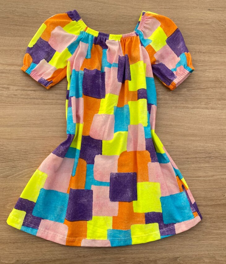 fernandaramoskids com br Vestido Infantil Feminino Curto Estampa Detalhe em Lastex 2