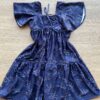 fernandaramoskids com br Vestido Infantil Feminino Curto Estampado Azul Petróleo 2