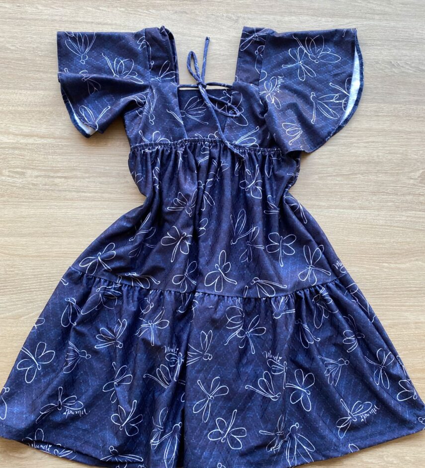 fernandaramoskids com br Vestido Infantil Feminino Curto Estampado Azul Petróleo 2